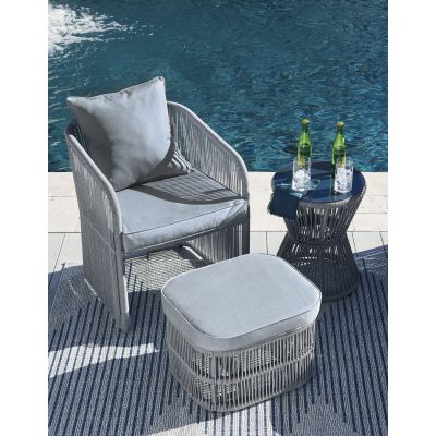 Coast Island Outdoor Chair with Ottoman and Side Table