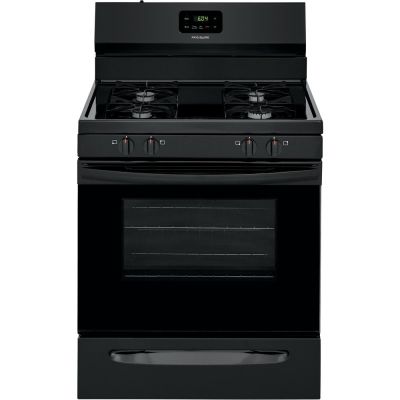 Frigidaire 30" 4 Burner Black Gas Range with Conversion Kit