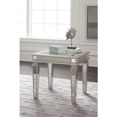 Tessani Silver Rectangular End Table