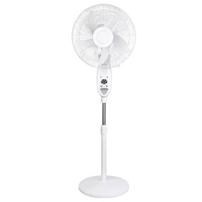 Quanteck 18" White Standing Rechargeable and Solar Panel Fan