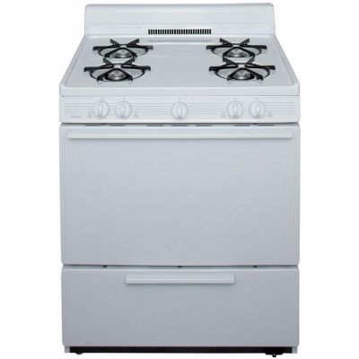 Premier 30" 4 Burner Cordless White Gas Range with LP Conversion Kit