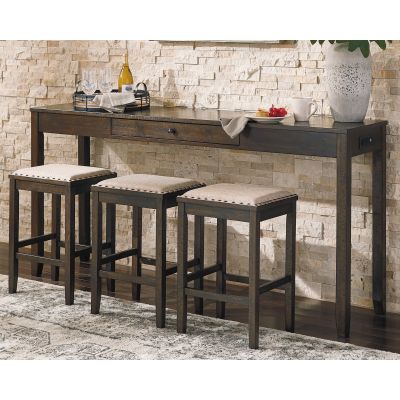 Rokane 4 Piece Counter Height Dining Table and Barstools