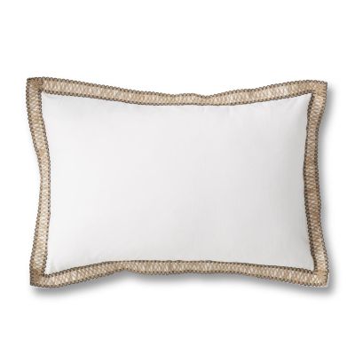 20 Inch Lumbar White Cotton Jute Flange Pillow