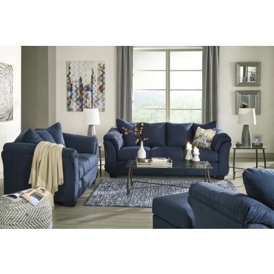 Darcy 3 Piece Blue Sofa, Loveseat, and Chair