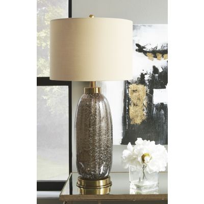 Aaronby Taupe Glass Table Lamp