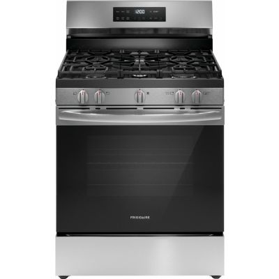 Frigidaire 30" 5 Burner Stainless Steel Gas Range with Conversion Kit