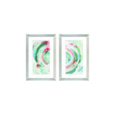 Pink Halo Set of 2 Paintings in Frame