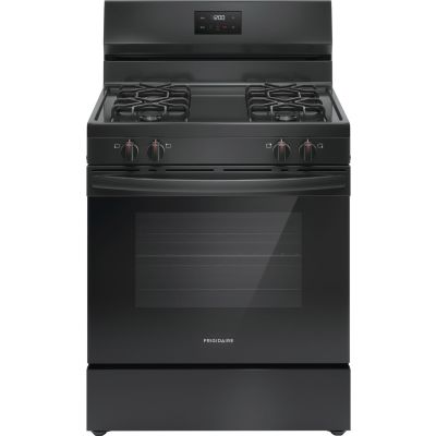 Frigidaire 30" 4 Burner Black Gas Range with Conversion Kit