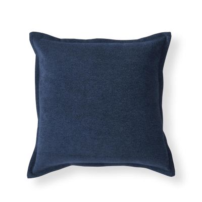 20 Inch Blue Flange Edge Square Pillow w/Microfiber Filler