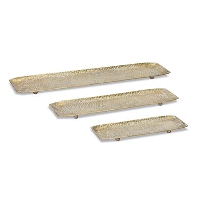 Tray (Set of 3) 15.25"L, 21.25"L, 27.25"L Metal