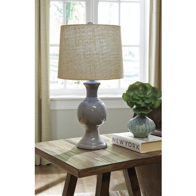 Magdalia Grey Ceramic Table Lamp