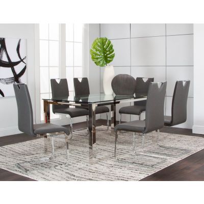 Skyline 7 Piece Charcoal Dining Room with 6 Chairs