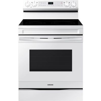 Samsung 30" 5 Burner Convection & Air Fry White Electric Range