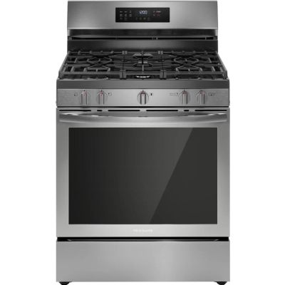 Frigidaire 30" 5 Burner Convection & Air Fry Stainless Steel Gas Range with Conversion Kit