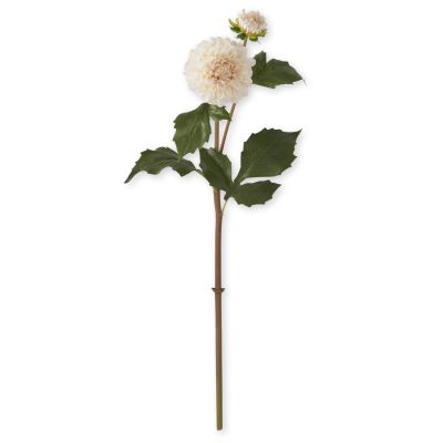20 Inch Cream Real Touch Dahlia Bud & Bloom Stem