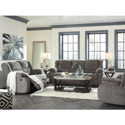 Tulen 3 Piece Grey Reclining Sofa, Reclining Loveseat and Rocker Recliner