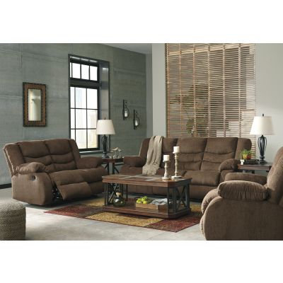 Tulen 3 Piece Chocolate Reclining Sofa, Reclining Loveseat and Rocker Recliner