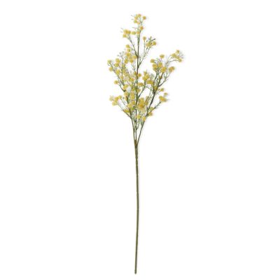 26 Inch Yellow Babys Breath & White Berry Spray