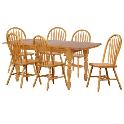 Sunset 5 Piece Light Oak Extendable Dining Table with 4 Chairs
