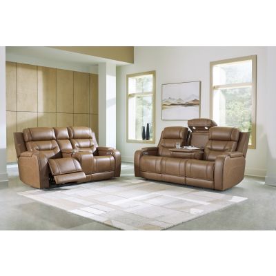Dreamer 2 Piece Caramel Power Reclining Livingroom with Audio Seating
