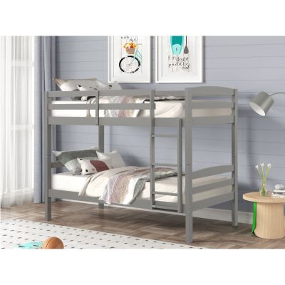 888 Twin Twin Gray Bunk Bed