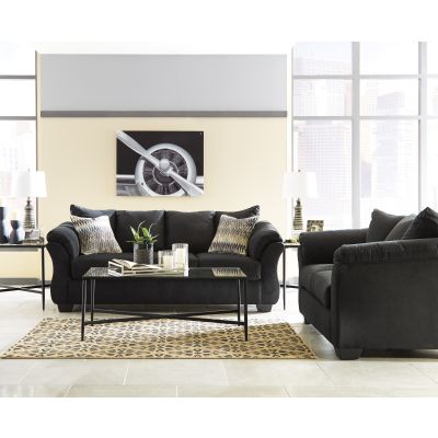 Darcy 2 Piece Black Sofa and Loveseat