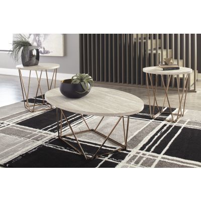 Tarica 3 in 1 Faux Marble Occasional Table Set