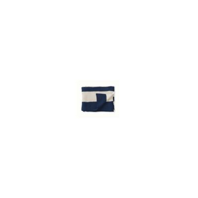 60 Inch Cotton Knit Blue & Cream Striped Throw Blanket