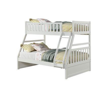 Twin Full White Bunk Bed