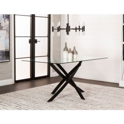 Lena 7 Piece Charcoal Rectangular Dinette with 6 Chairs