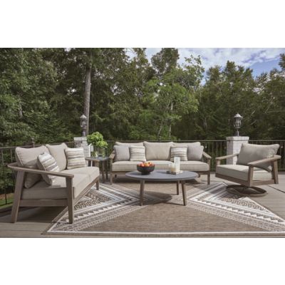 Francis Beach 3 Piece Outdoor Living Room with Cushion