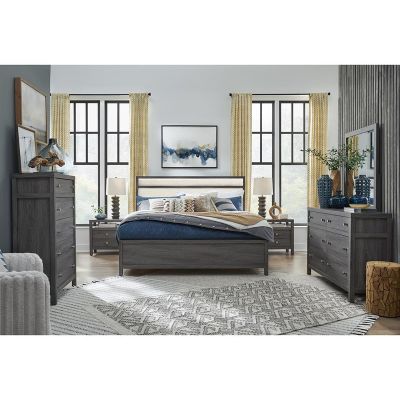 Merrifield 8 Piece Black Queen Upholstered Bedroom