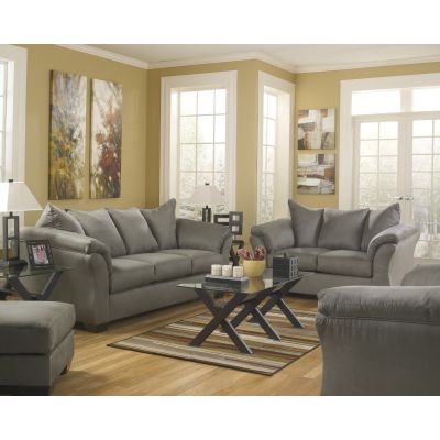 Darcy Cobblestone 4 Piece Sofa, Loveseat, Chair and Ottoman