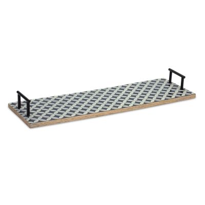 Tray 24"L x 8.25"W x 2.75"H Mango Wood/Iron