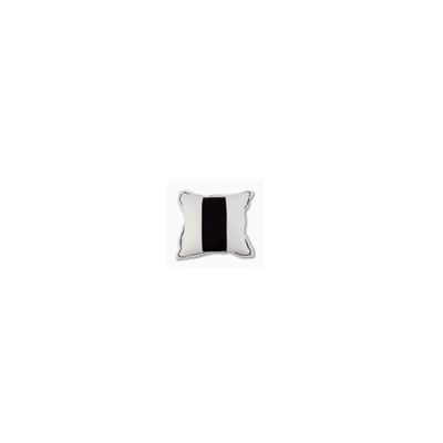 20 Inch Square White Linen Pillow w/Black Stripe