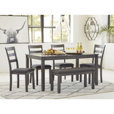 Bridson 6 Piece Dining Room Table with Chairs and Bench