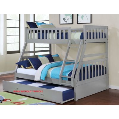 Twin Full Gray Bunk Bedroom