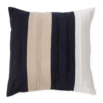 20 Inch Black White & Tan Pleated Pillow